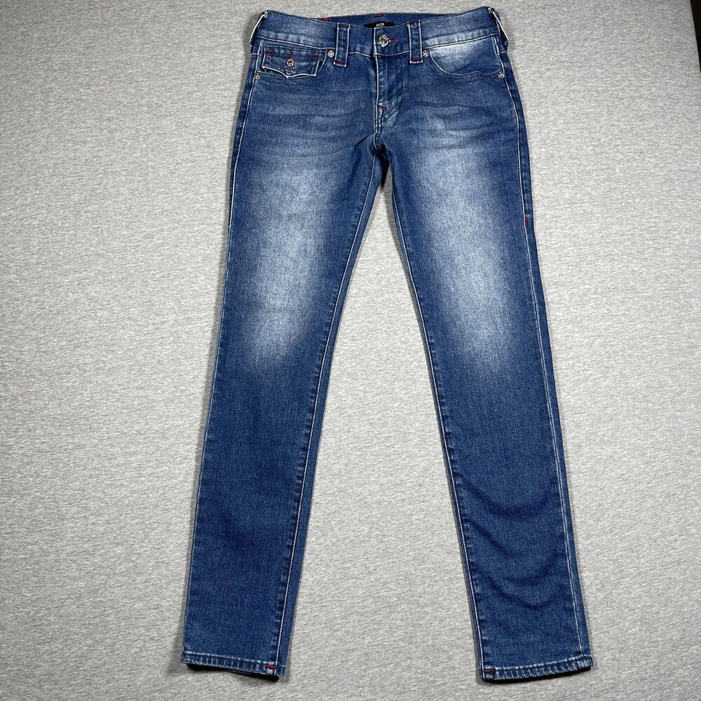 True Religion Rocco Jeans Womens 29 Blue Medium Wash Relaxed Skinny